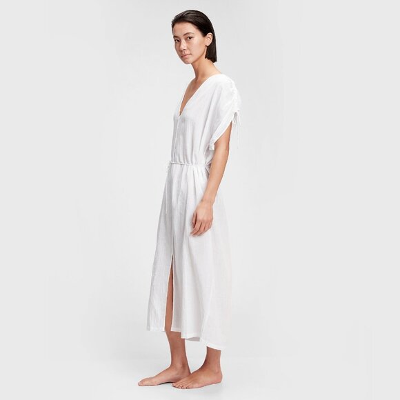 GAP Crinkle Cotton Modal Linen Maxi Cover-Up M/L - Picture 2 of 12